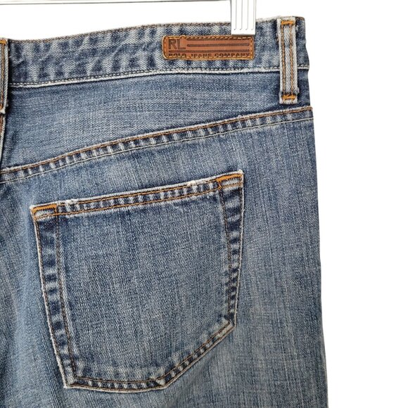 Polo Ralph Lauren Kelly Jean Womens Size 14 Blue Mid-Rise Bootcut Denim Jeans - Picture 8 of 10